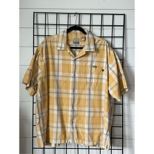 Vintage AE Surf Co American Eagle Outfitters‎ Plaid Shirt Mens XL Yellow Cotton